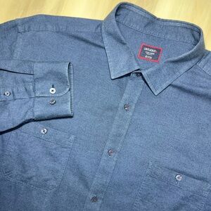 Untuckit Hemsworth Men's Sz 3XL Flannel Long Sleeve Button Up Shirt Blue Work